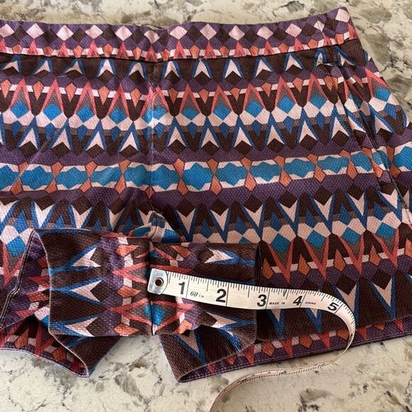 J Crew tribal aztec print boardwalk shorts Sz 0 - Picture 8 of 8